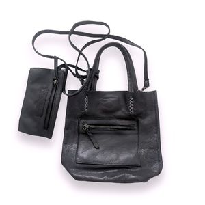 Free People Leather Slouchy crossbody Bucket style bag